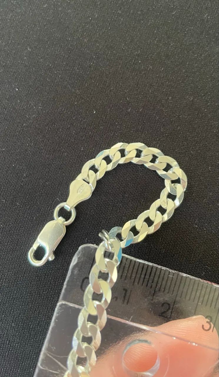 Pulseira de prata 925 maciça grossa 6mm  - Foto 2