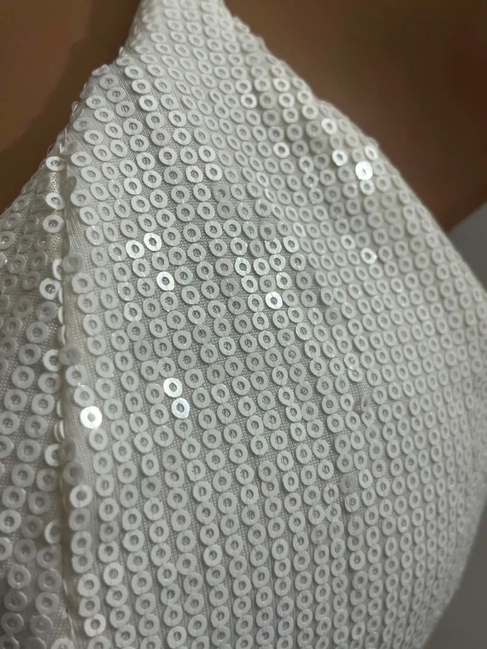 Vestido de paetês branco - Tam. P - Foto 3