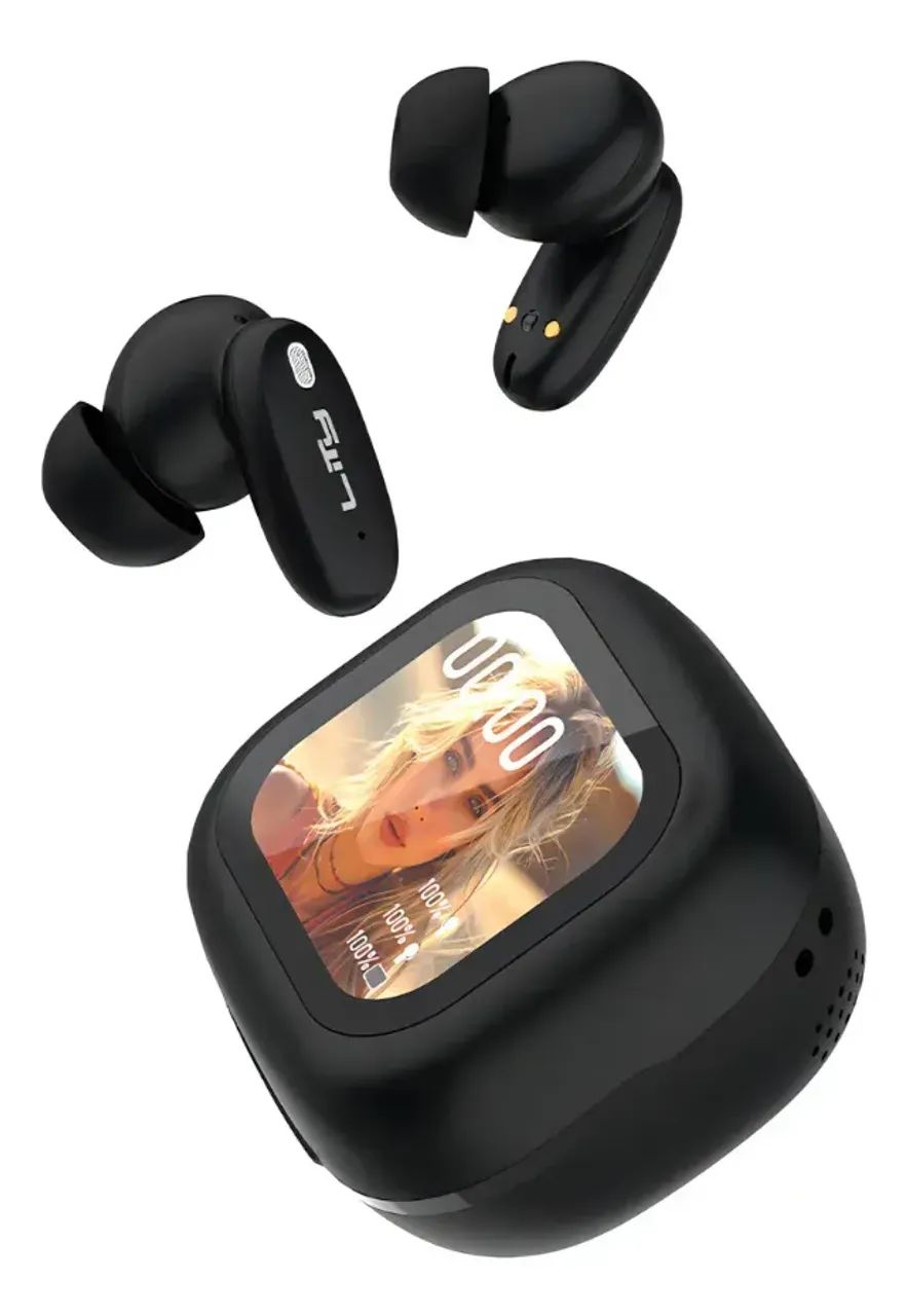 Fone Bluetooth TWS Lity T15 com Tela Touch (Preto)