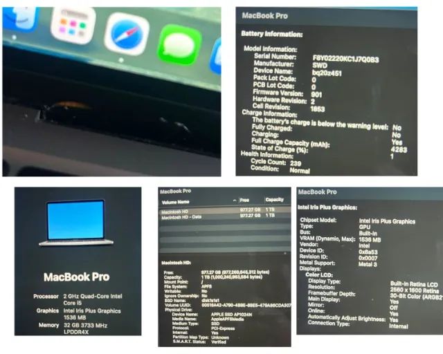 MacBook Pro 13? A2251 2020 - i5 10th / 32GB / SSD 1TB - Notebooks