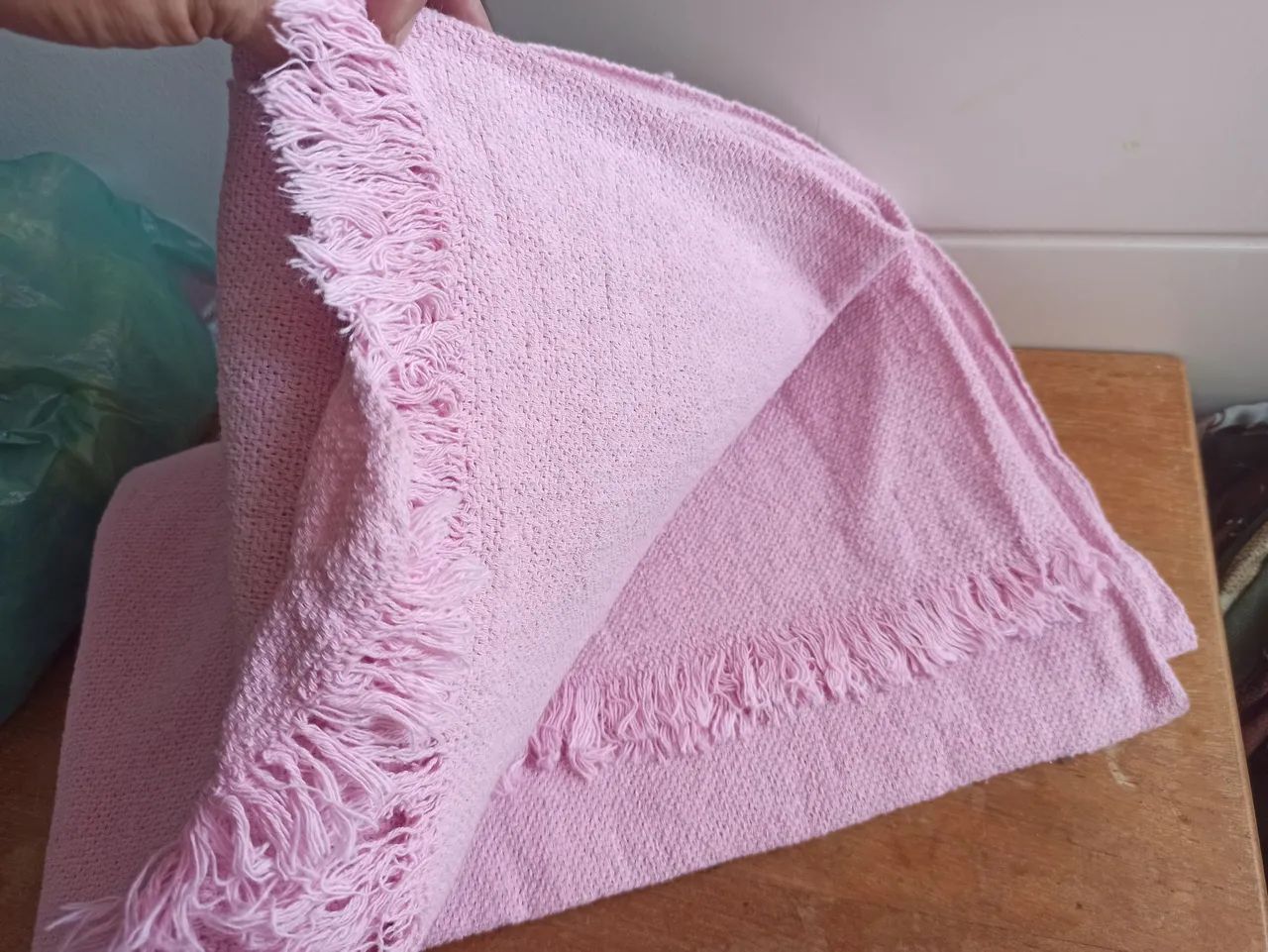 Manta algodão rosa para sofá 2x1.80m