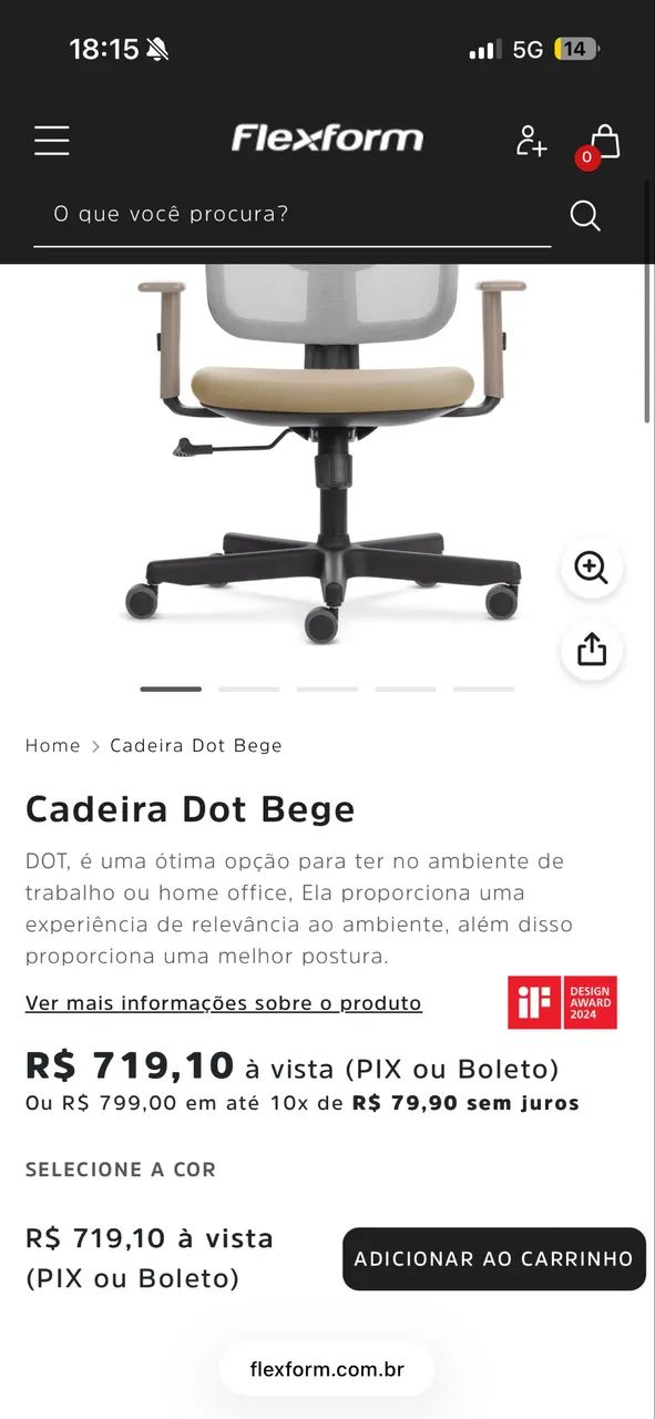 VENDO CADEIRA DOT ORIGINAL FLEXFORM  - Foto 3