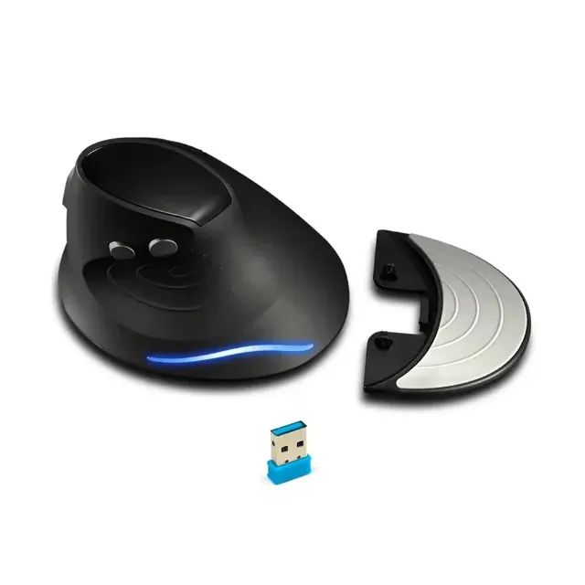 Mouse Com Fio Vertical Ergonômico Com LED Fire Phoenix D-m6 Preto - Foto 2