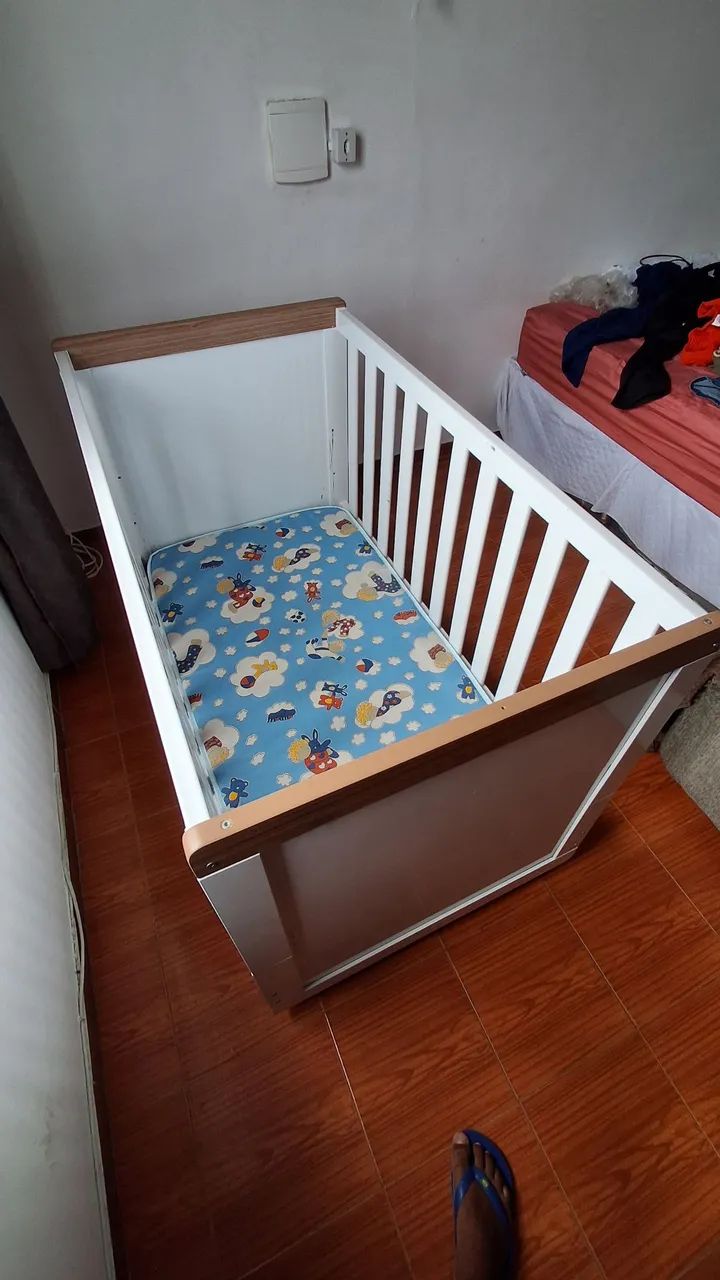 Berço infantil retrô 3x1 com colchão  - Foto 3