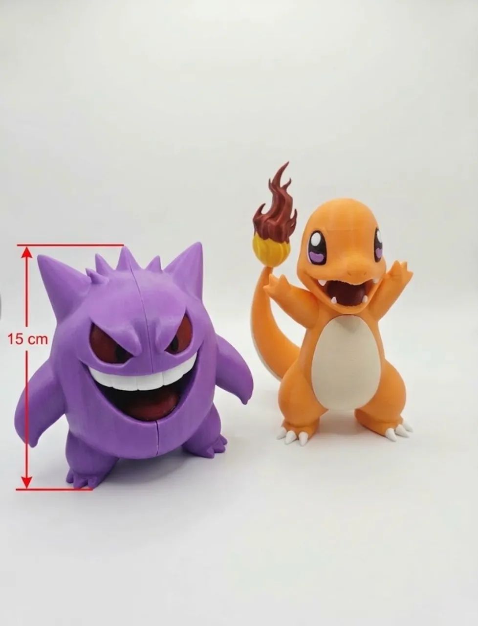 Pokémon Gengar e Charmander - Bonecos 3D Colecionáveis