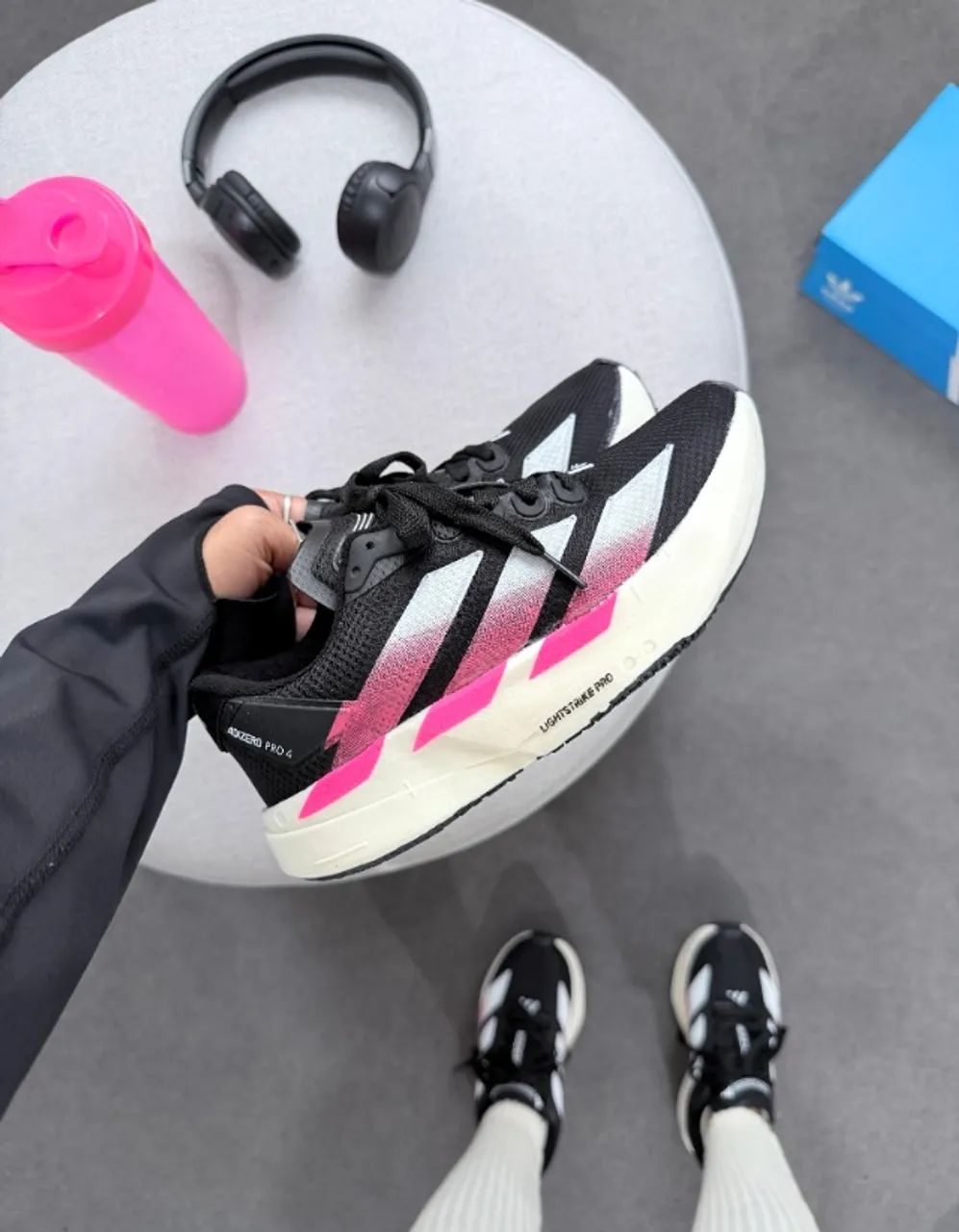 Adidas Adizero adios pro 4 Preto pink  - Foto 3