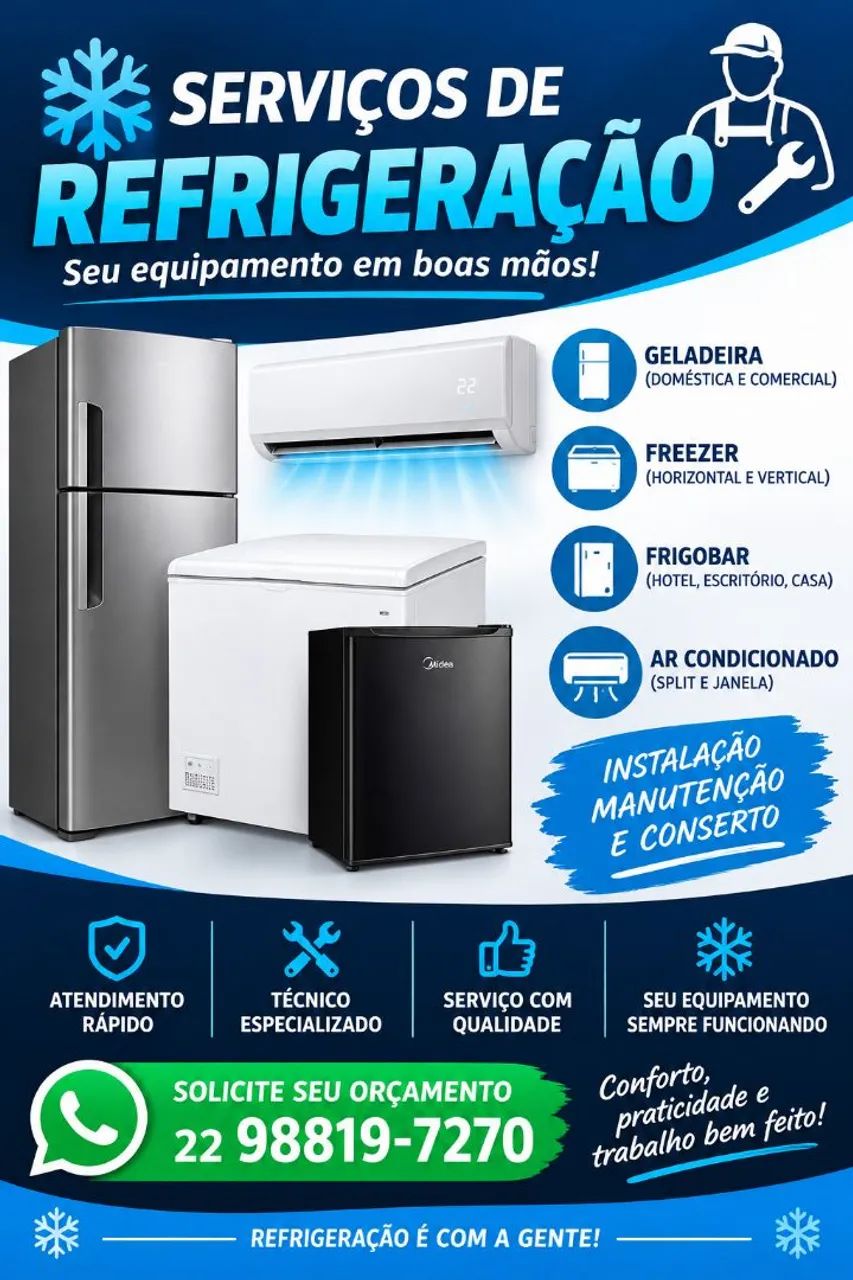 Geladeira e ar condicionado 