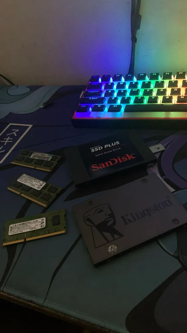 Peças Notebook, SSD e memória ram ddr3