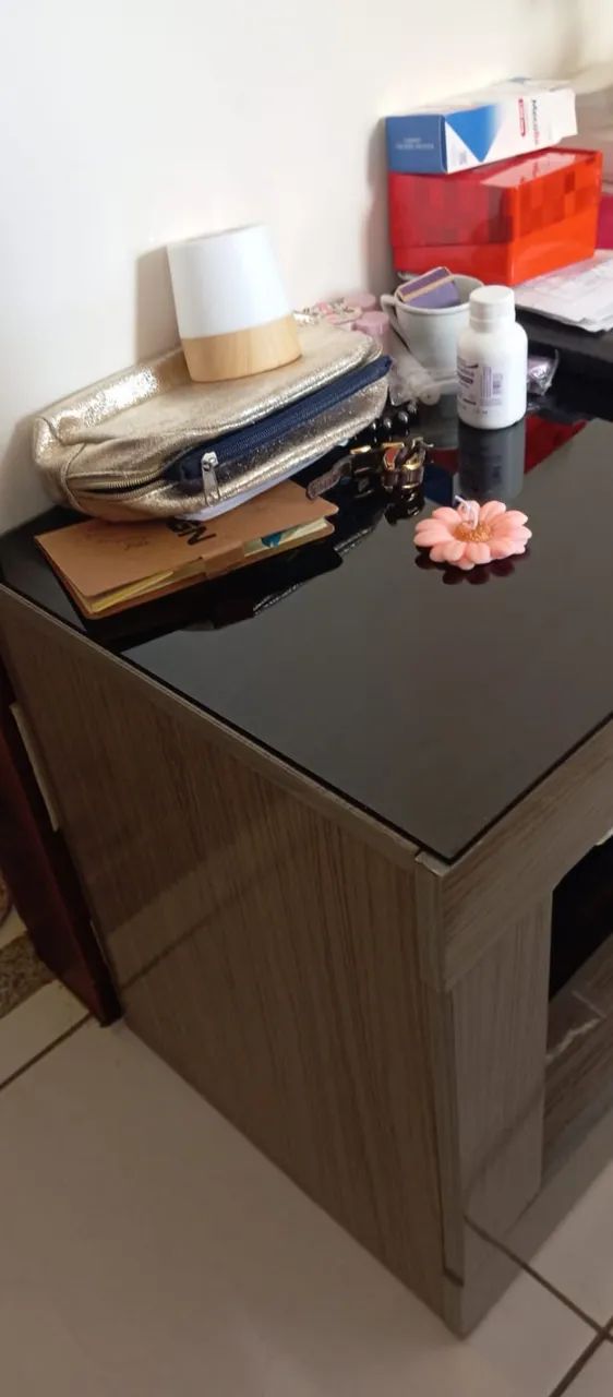 Rack com tampo de vidro preto - Foto 2