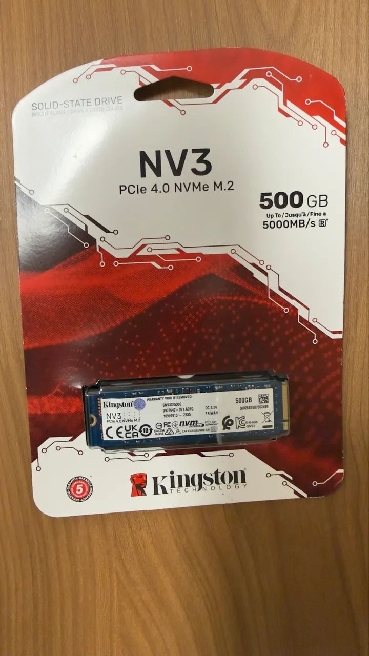 Ssd Kingston NV3 Nvme M2 Pci-e 4.0 500Gb 5.000Mb/s