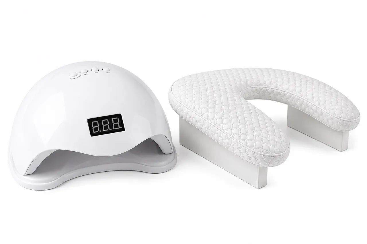 COMBO Cabine LED/UV SUN + Apoio de Braço para Manicure - Kit Completo ?