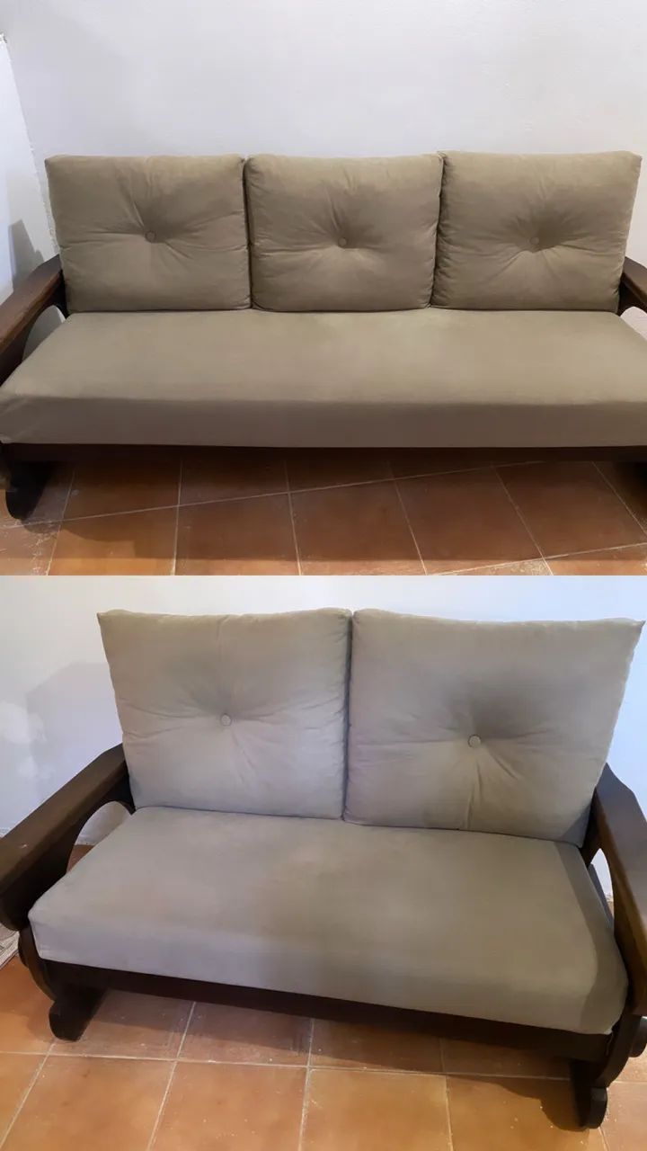 Conjunto de sofás de Madeira Maciça 