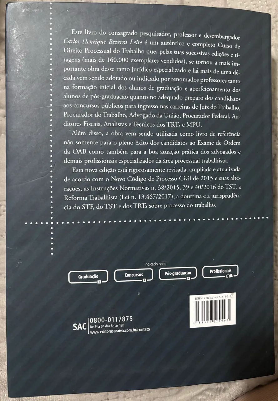 Livro Curso de Direito processual do trabalho 16ª - Foto 2