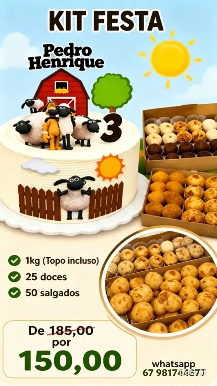 Kit Festa ( salgados, doces e bolo)