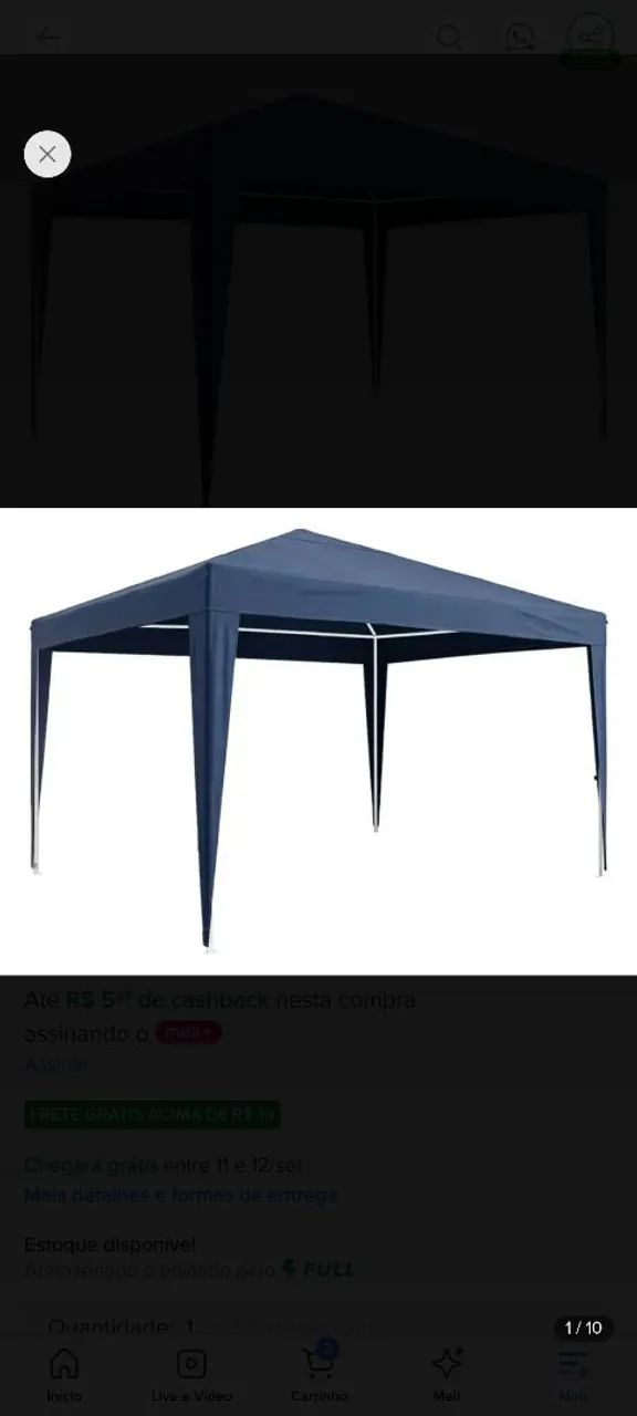 Tenda GAZEBO AZUL - Foto 2