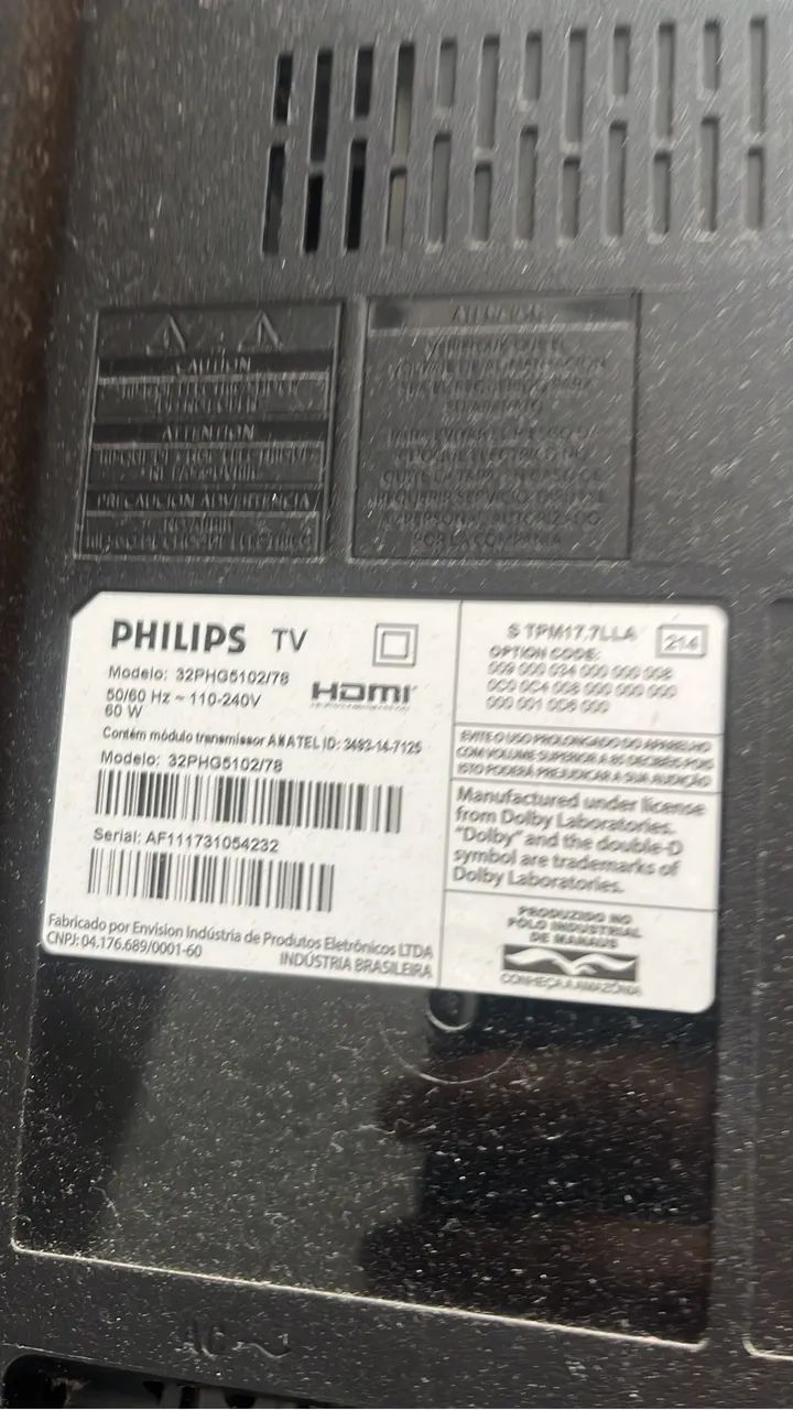 SMATV PHILLIPS 32? COM DEFEITO PROVÁVEL NO BLACKLIGHT - Foto 2