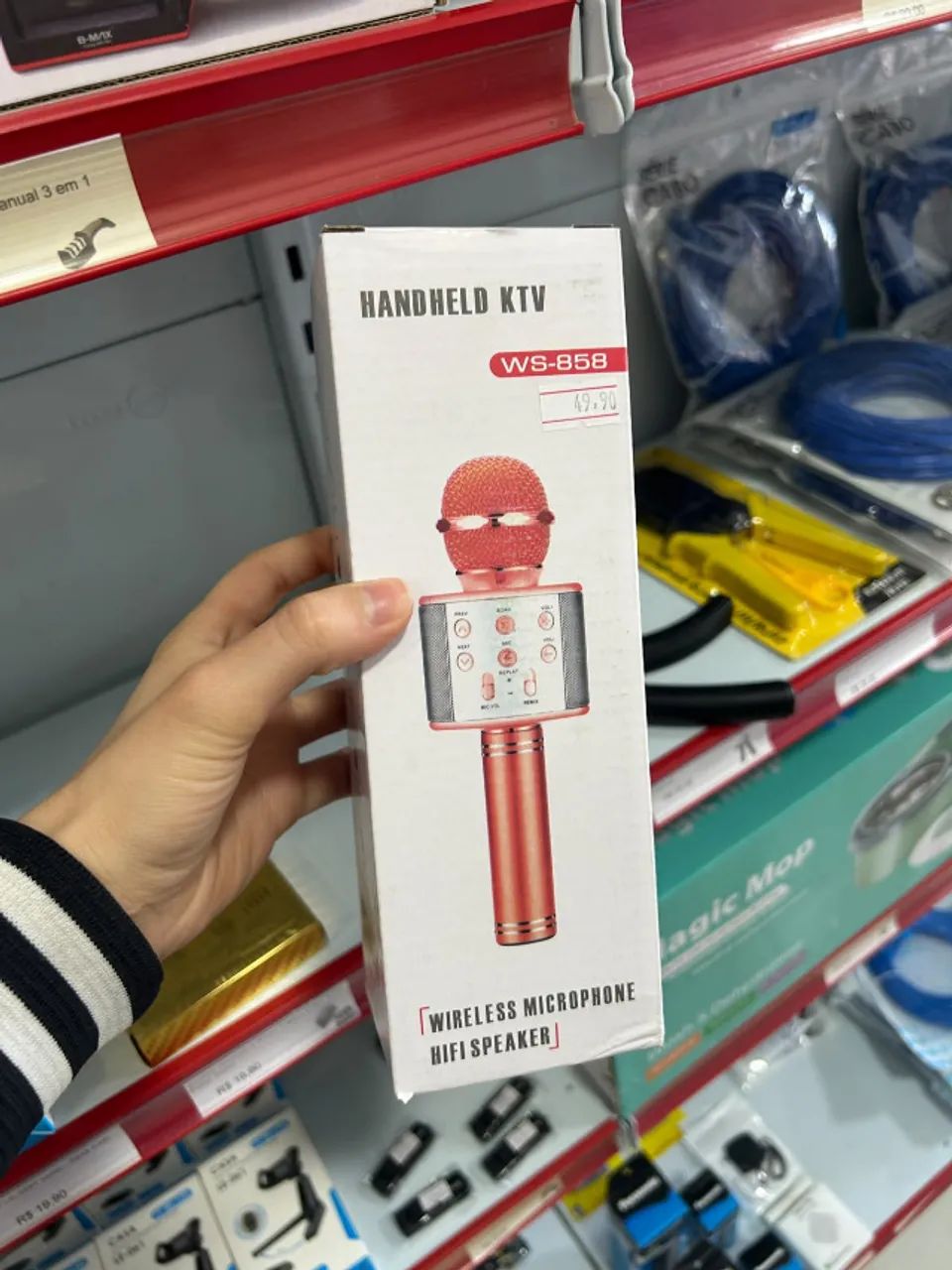 Microfone Karaoke Bluetooth efeitos de voz