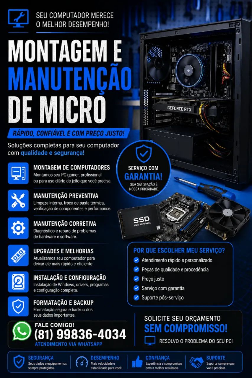 ? MONTAGEM E MANUTENÇÃO DE COMPUTADORES E NOTBOOKS