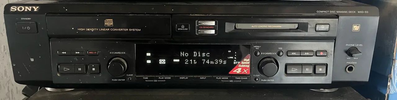SONY MXD-D3 Mini Deck de Disco Compacto - Aparelhos de Som
