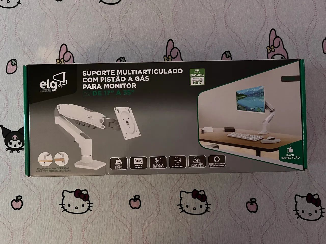 Suporte Articulado de Mesa com Pistão a Gás para Monitores de 17? a 35? Branco - FW80 ELG