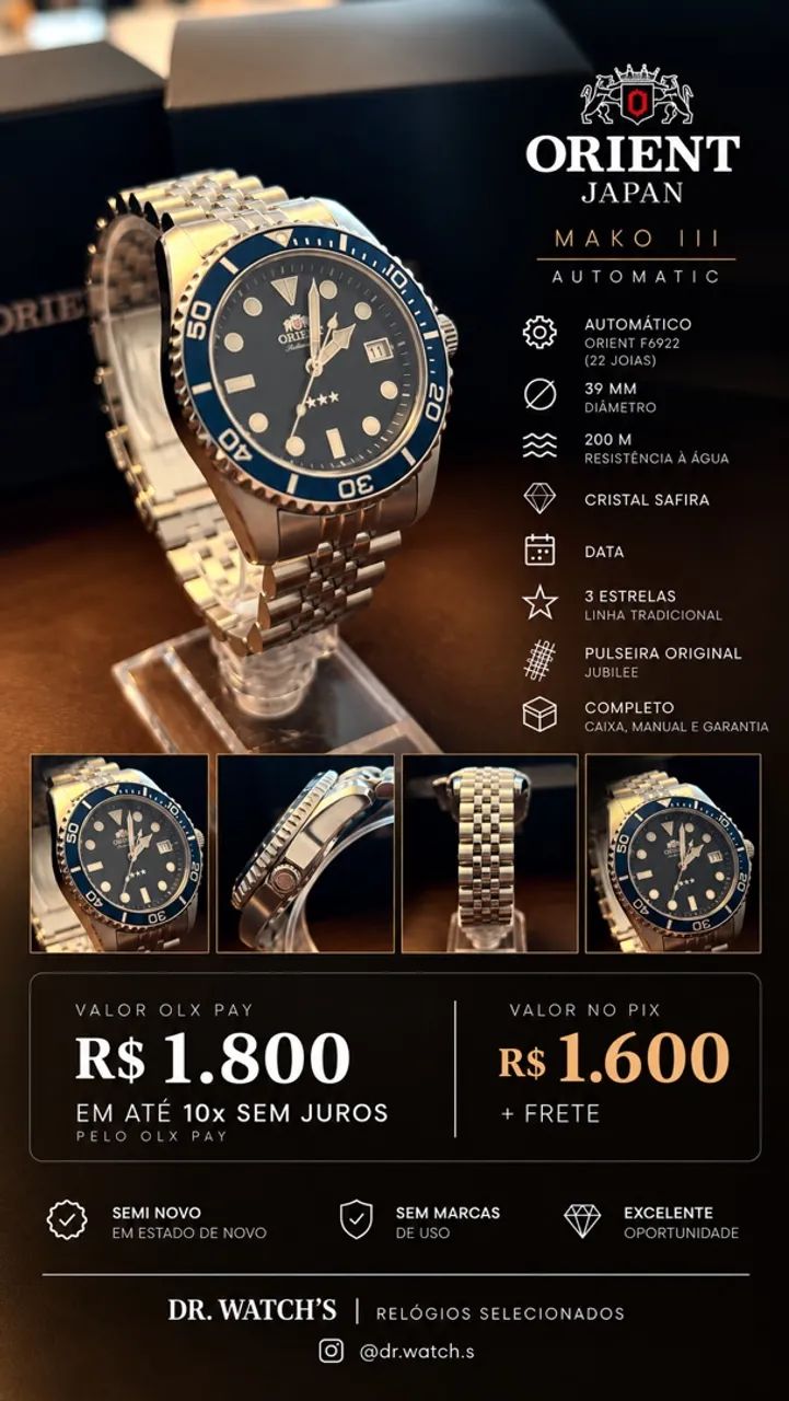Orient submariner 39mm