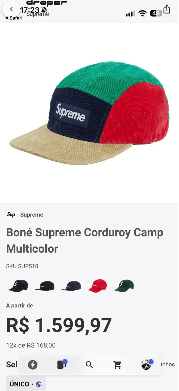 Boné Supreme Corduroy Camp Multicolor - Foto 5