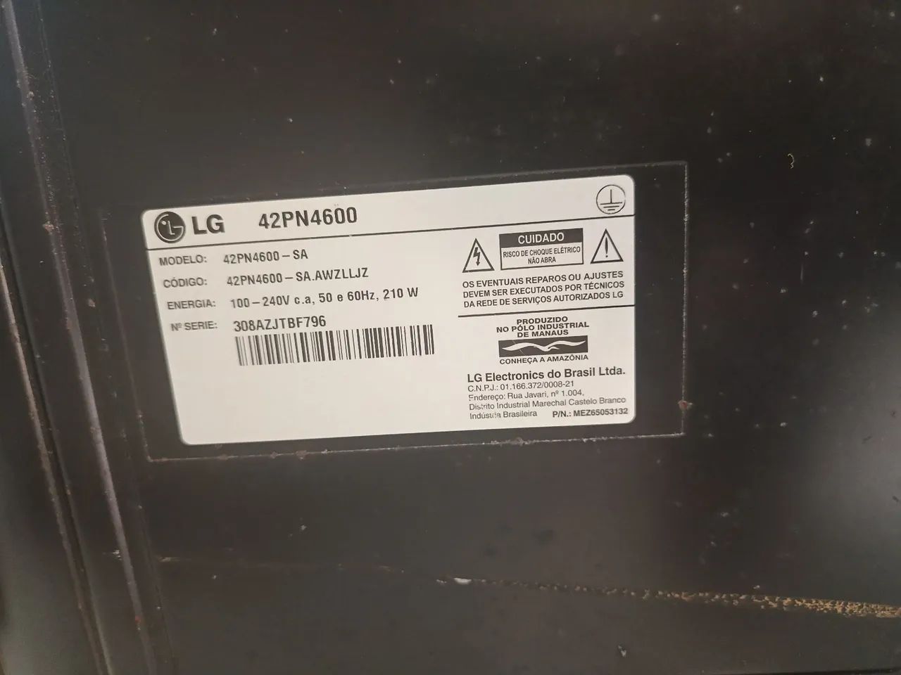 TV LG Plasma 42 Polegadas - Com Defeito -  - Foto 3