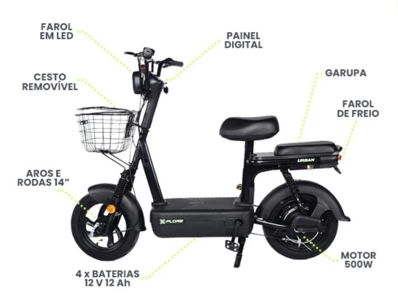 Bicicleta scooter elétrica 500w