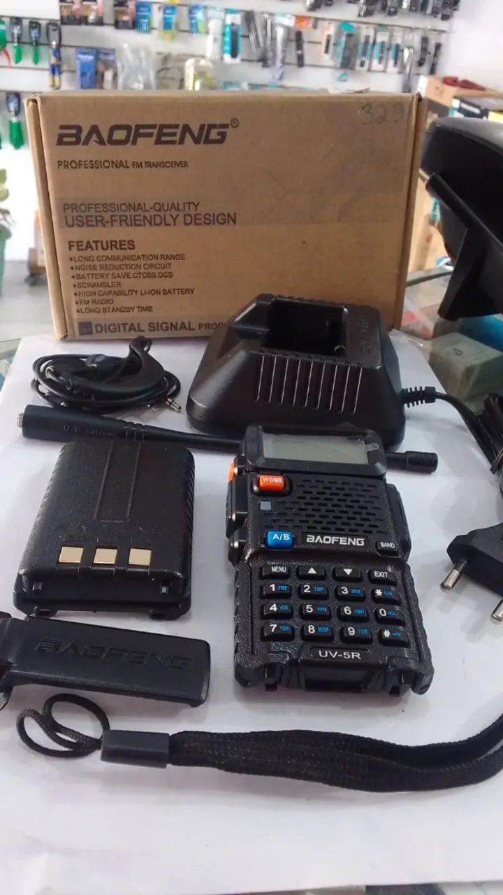 Rádio Comunicador Baofeng UV-5R Dual Band Profissional Completo