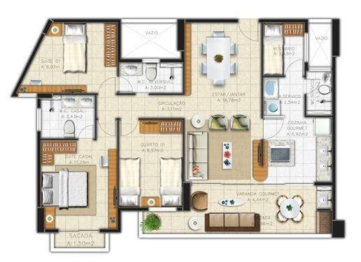 Apartamento no Cocó - 95m² - 3 Suítes - 2 Vagas (AP0534) - Foto 2