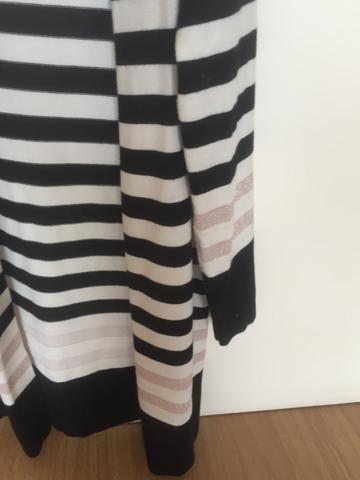 Cardigan Alongado (88cm)de Malha Listrado, tamanho M, - Foto 4