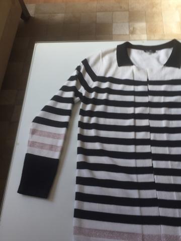 Cardigan Alongado (88cm)de Malha Listrado, tamanho M, - Foto 2