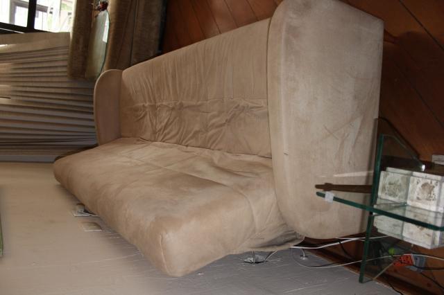 Sofá Cama em Tecido Bege 83cm x 206cm x 73cm - Foto 8