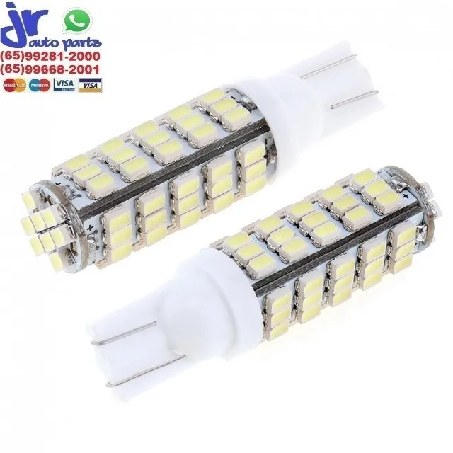Par Lâmpadas LED T10 W5W Pingo 68 LEDs 12V Tonalidade Branca
