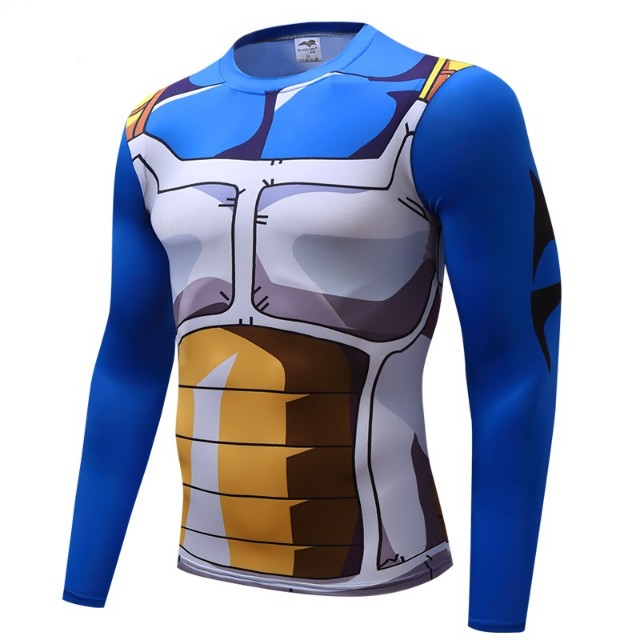 Camisa de Compressão Vegeta Dragon Ball Z Rashguard Elastano Manga Longa - Foto 3