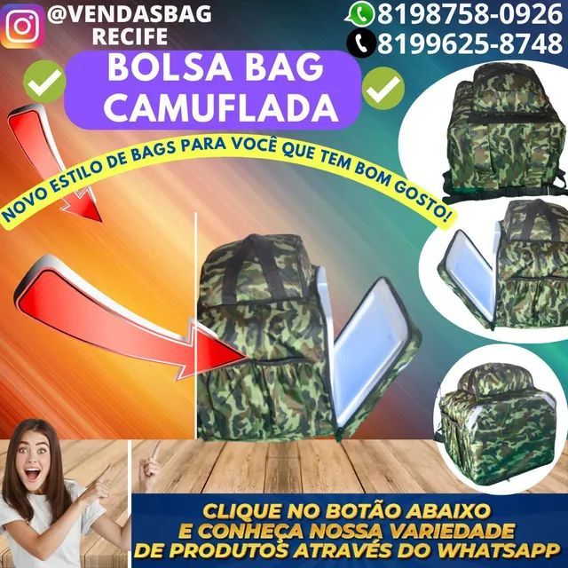 Promoção mochila Bag com isopor camuflada novas 