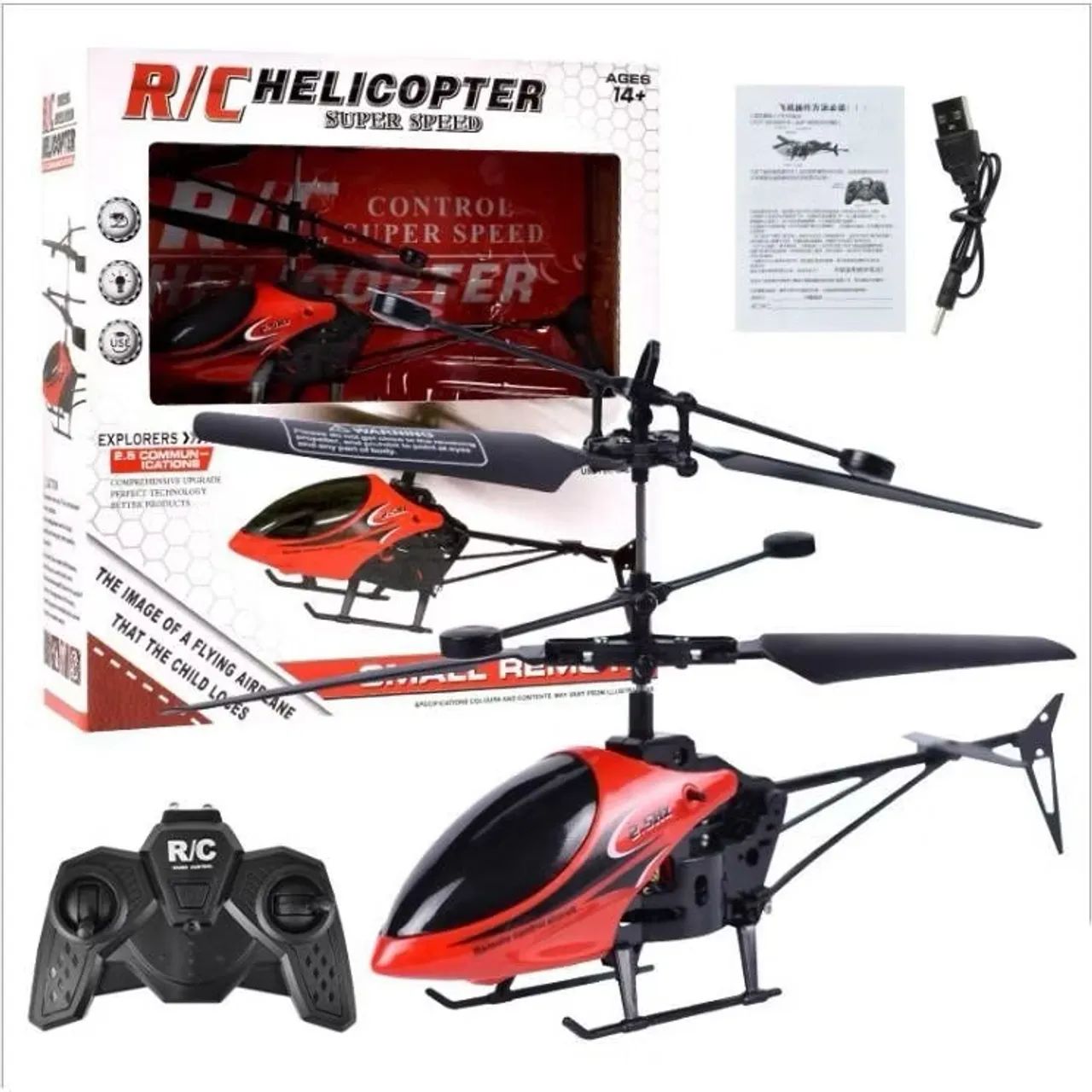 Avião  Helicóptero  com Controle Remoto Indução Infravermelha Brinquedo cores
