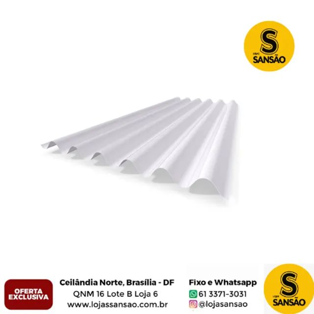 Telha Ondulada PVC Polipropileno 2,44x1,10m Ondulada 177mm Translúcida