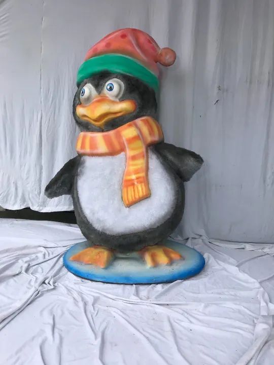 pinguim decorativo para inverno ou natal em fibra sintética com pelúcia