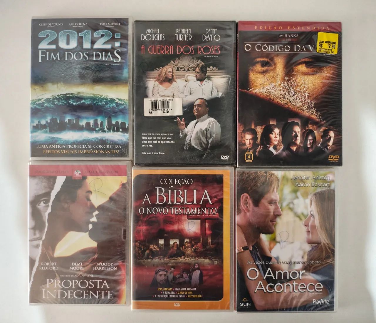 Lote com 6 filmes lacrados em DVD