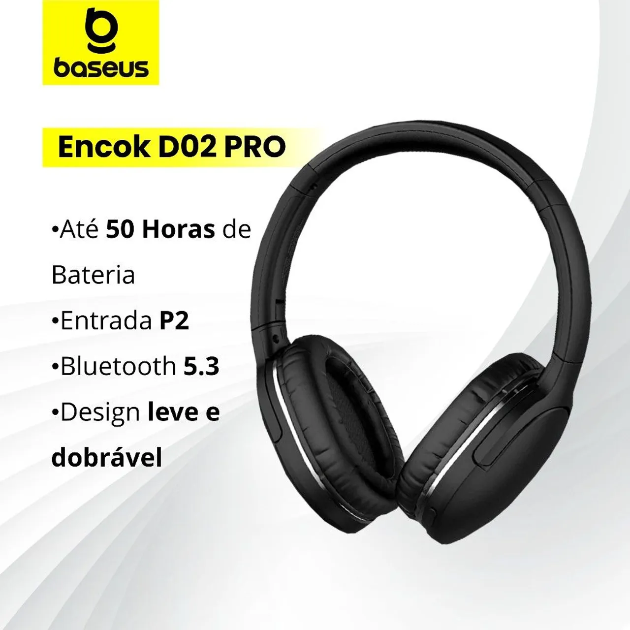 Headfone Bluetooth Baseus D02 pro lacrado