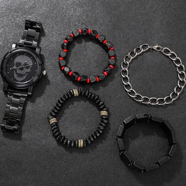 Kit Relógio SkullTime + Pulseiras - Foto 3