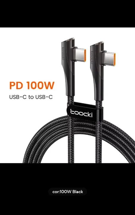 Cabo USB-C para USB-C PD 100W Toocki - Preto