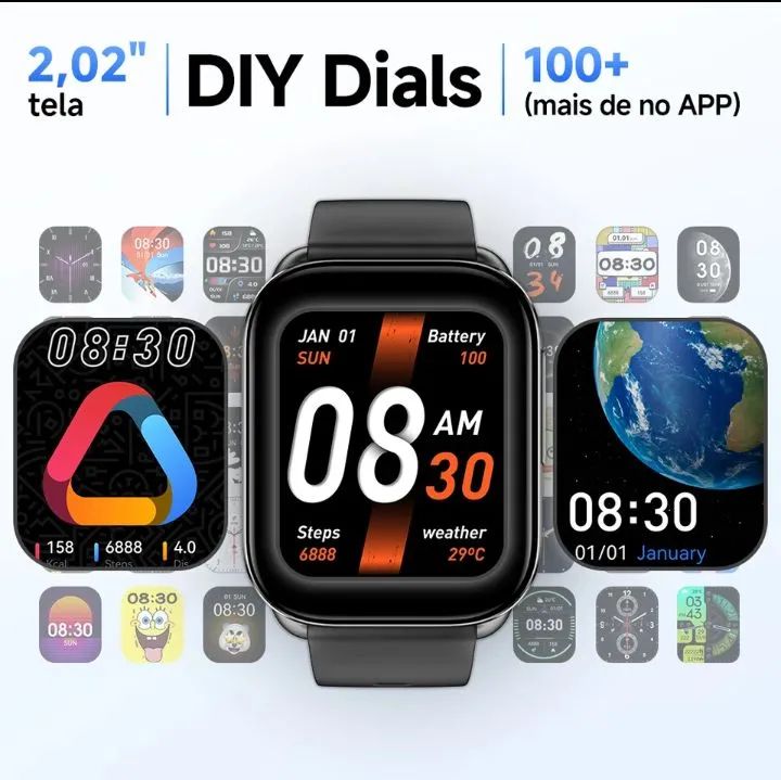 Smartwatch QCY Watch GS tela 2,02" HD IPX8 - Foto 6