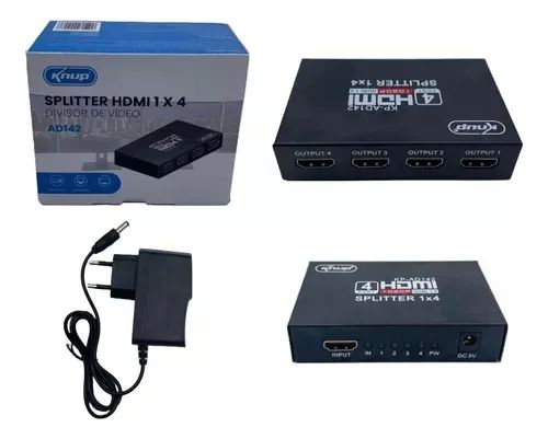 switch hdmi splitter distribuidor hdmi 1 para 4 divisor ad142