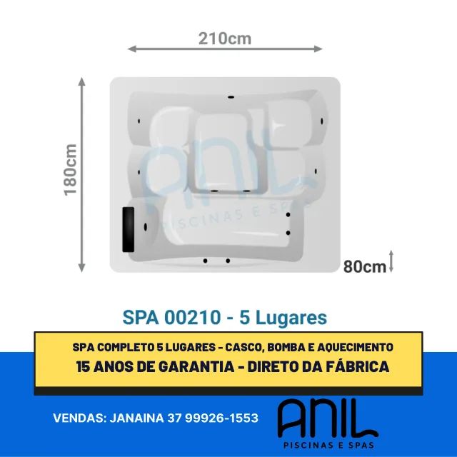 JA - Spa 5 lugares retangular  - Foto 2