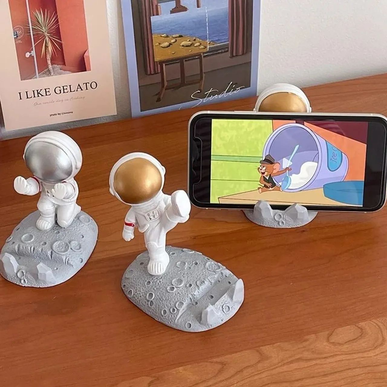 Suporte de Smartphone Universal Astronautas Decoração De Mesa
