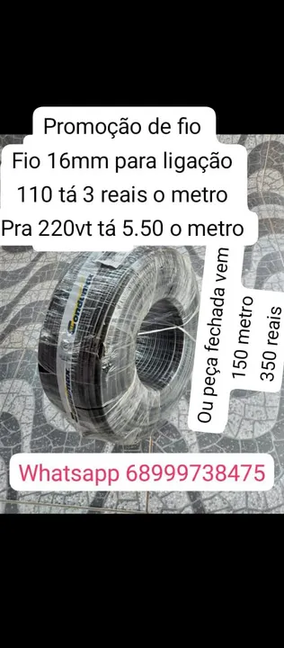 Fio 16mm para Ligação - Promoção! Whatsapp *