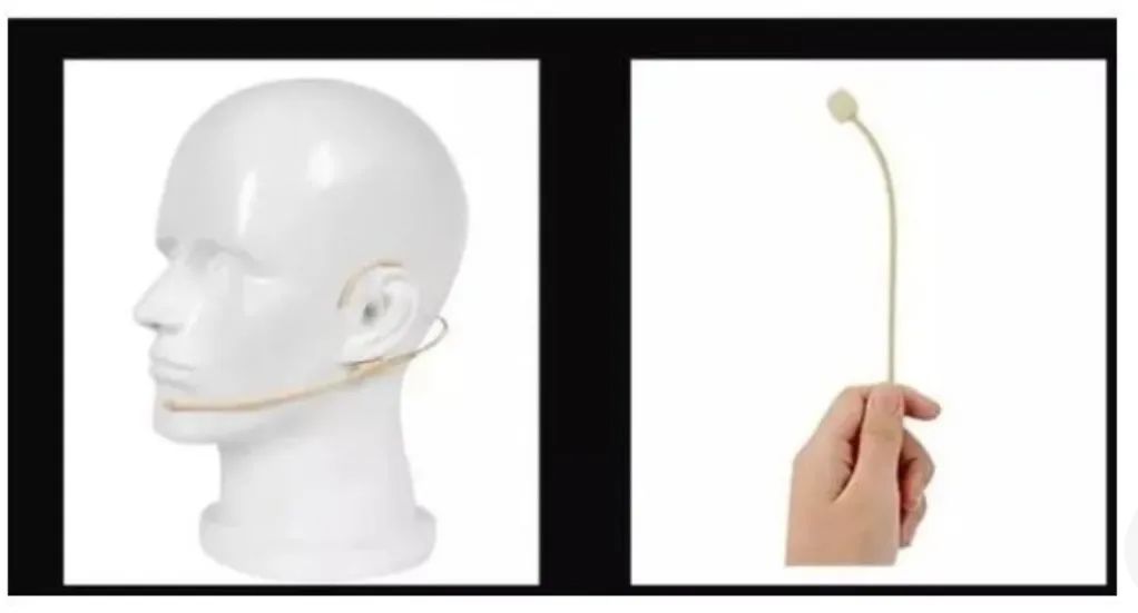 Microfone Headset Cor Pele Plug Com Rosca P/ Sennheiser