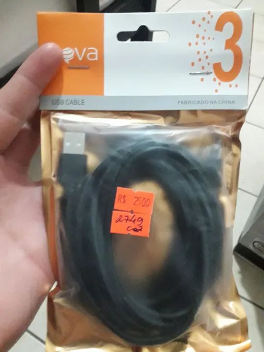 Cabo usb 3 metros marcamos próximo 